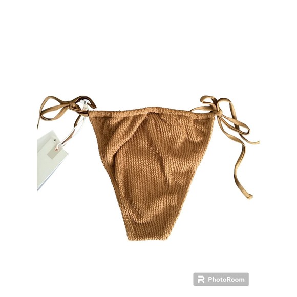 Good American Always Fits Tiny Ties Bikini Bottom Bronze Brown 1/2 US S/M - Picture 4 of 8